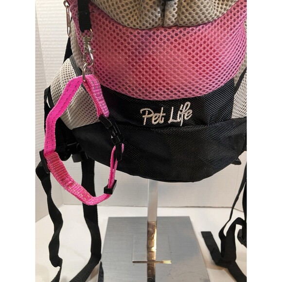 Pet Life Carrier Backpack And Adjustable Collar Pet Front Cat Dog Travel Bag - Picture 2 of 5